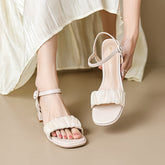 Sandalias de tacón alto con tiras estilo francés de hada para mujer